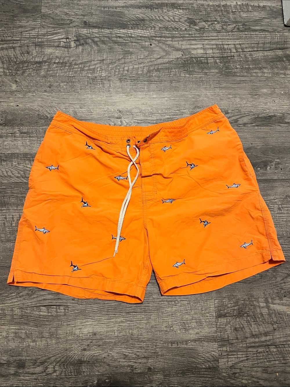 Polo by Ralph Lauren Orange Shark Embroidered Swim Shorts